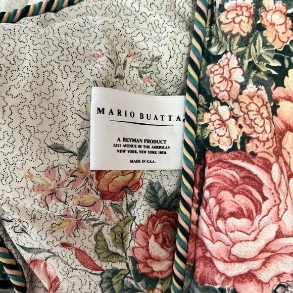 Vtg Mario Buatta Marissa Quilted Reversible Roses Floral Cotton Twin Comforter - Picture 9 of 9
